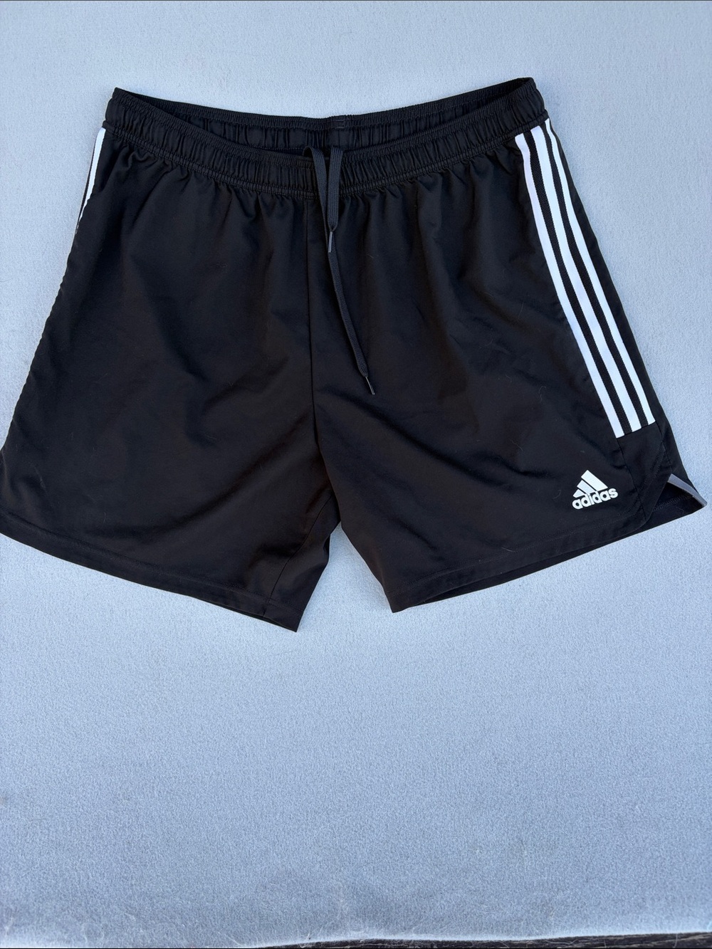 adidas Men’s Black Athletic Shorts with White 3-Stripes